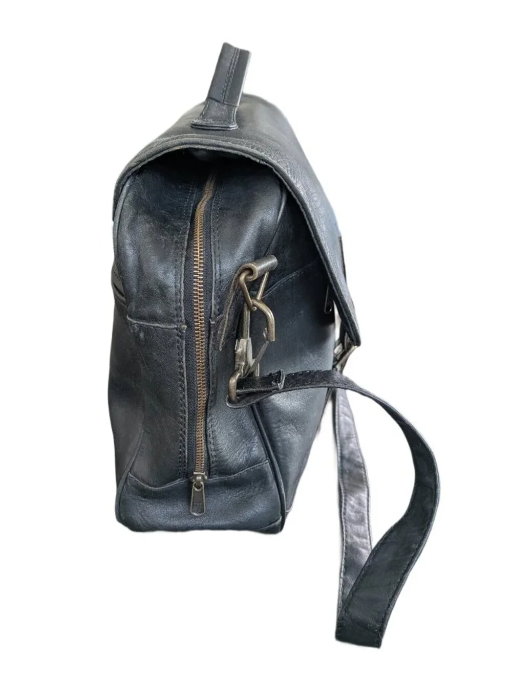 Ellington Black Leather Shoulder Bag/Briefcase - Portland OR adjustable strap